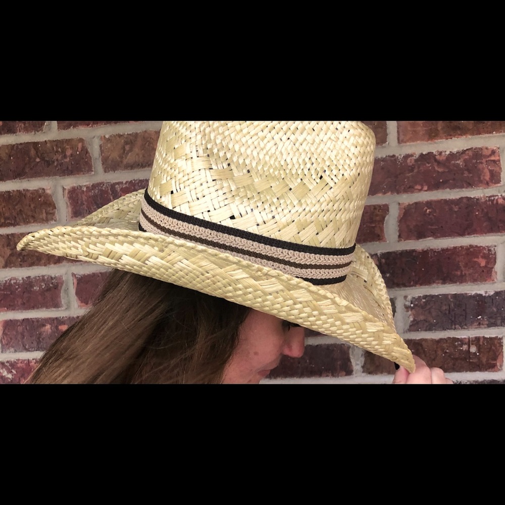 Vintage Stetson Straw Roadrunner Western Hat 6 7/8